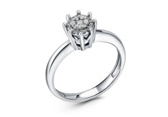 Кольцо из белого золота с бриллиантом