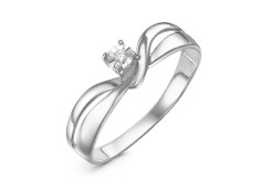 Кольцо из белого золота с бриллиантом