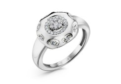 Кольцо из белого золота с бриллиантом