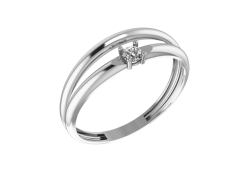 Кольцо из белого золота с фианитом