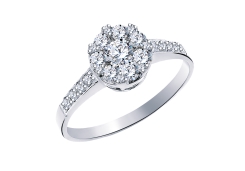 Кольцо из белого золота с фианитом