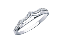 Кольцо из белого золота с фианитом