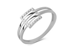 Кольцо из белого золота с фианитом