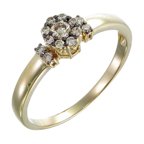 Кольцо из желтого золота с бриллиантом