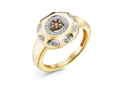 Кольцо из желтого золота с бриллиантом