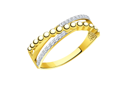 Кольцо из желтого золота с фианитом