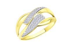 Кольцо из желтого золота с фианитом