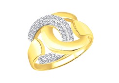 Кольцо из желтого золота с фианитом