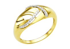 Кольцо из желтого золота с фианитом