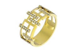 Кольцо из желтого золота с фианитом