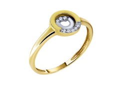 Кольцо из желтого золота с фианитом