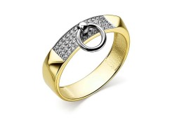 Кольцо из желтого золота с фианитом
