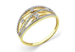 Кольцо из желтого золота с фианитом