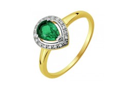 Кольцо из желтого золота с изумрудом