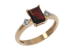 Золотое кольцо с гранатом