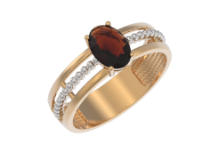 Золотое кольцо с гранатом