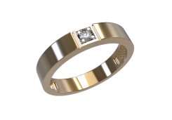 Золотое кольцо с бриллиантом