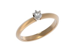 Золотое кольцо с бриллиантом