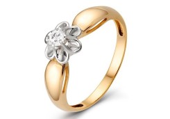 Золотое кольцо с бриллиантом