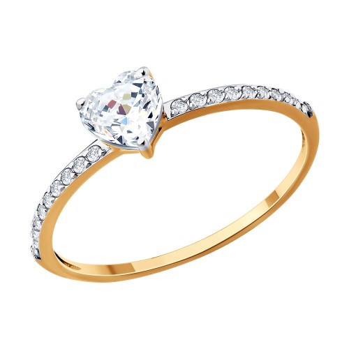 Золотое кольцо с фианитом