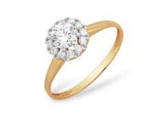 Золотое кольцо с фианитом