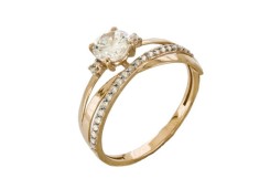 Золотое кольцо с фианитом