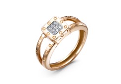 Золотое кольцо с фианитом