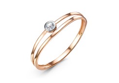 Золотое кольцо с фианитом