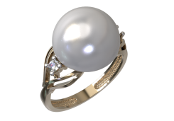 Золотое кольцо с жемчугом