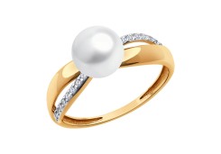 Золотое кольцо с жемчугом