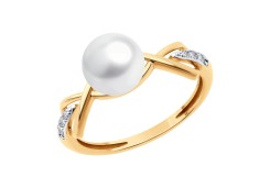 Золотое кольцо с жемчугом