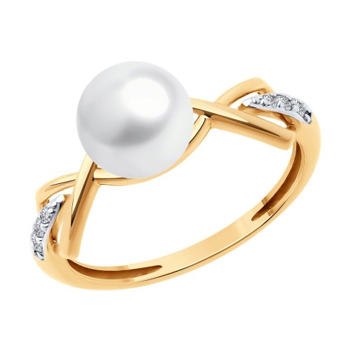 Золотое кольцо с жемчугом