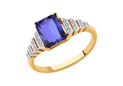 Золотое кольцо с танзанитом
