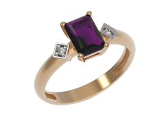 Золотое кольцо с аметистом