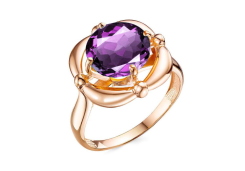 Золотое кольцо с аметистом