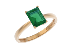 Золотое кольцо с агатом зеленым