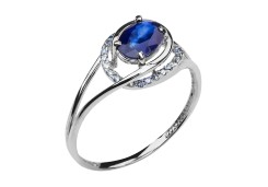 Кольцо из белого золота с сапфиром