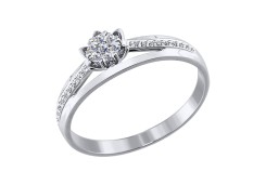 Кольцо из белого золота с бриллиантом
