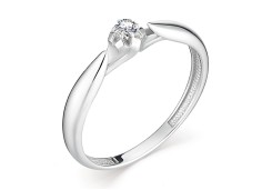 Кольцо из белого золота с бриллиантом