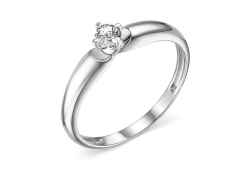 Кольцо из белого золота с бриллиантом