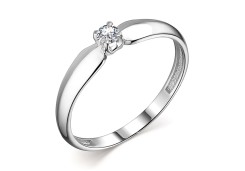 Кольцо из белого золота с бриллиантом