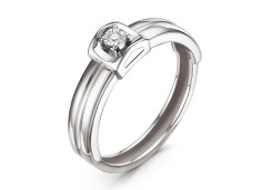 Кольцо из белого золота с бриллиантом