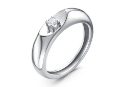 Кольцо из белого золота с бриллиантом