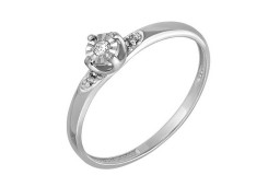 Кольцо из белого золота с бриллиантом