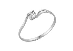 Кольцо из белого золота с бриллиантом