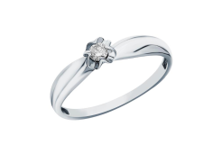 Кольцо из белого золота с бриллиантом