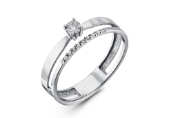 Кольцо из белого золота с бриллиантом