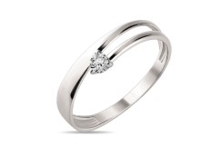 Кольцо из белого золота с фианитом