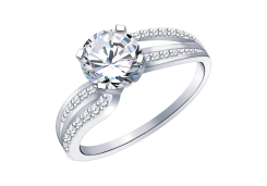 Кольцо из белого золота с фианитом