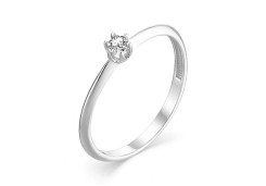 Кольцо из белого золота с фианитом